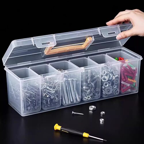 螺丝收纳盒五金零件盒小螺丝膨胀螺丝螺母加厚塑料工具储物整理箱