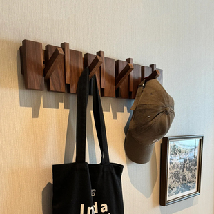 实木钢琴键挂衣架墙上壁挂衣钩卧室玄关入户门后置物免打孔衣帽架