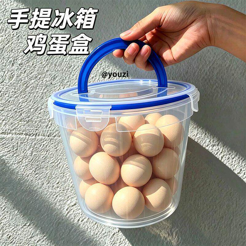 鸡蛋收纳盒冰箱用手提式食品级厨房保鲜盒子水果蔬菜分装整理神器