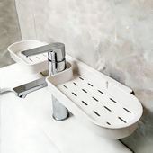 吸盘洗漱台置物架壁挂免打孔卫生间浴室镜前洗手池水龙头收纳挂架