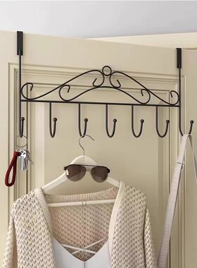 北欧风门后挂钩免打孔无痕挂衣架卧室门背后置物衣帽架卫生间挂架