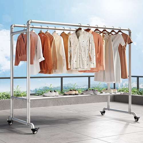 户外双杆防风晒被钢管晾衣架