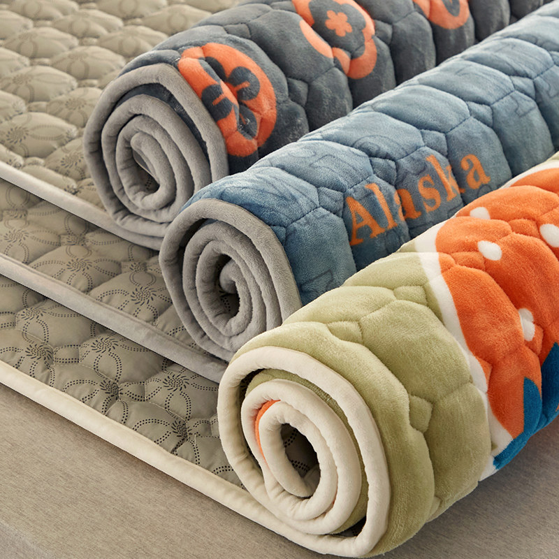冬季牛奶珊瑚法兰绒床垫褥子软垫家用床H铺垫被加绒毯学生宿舍单