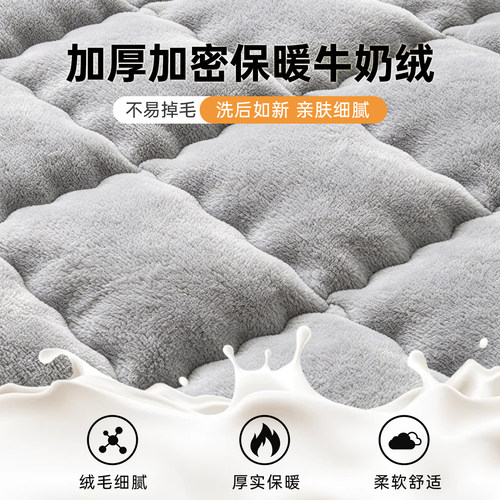 牛奶绒冬季厚床褥垫卧室家用