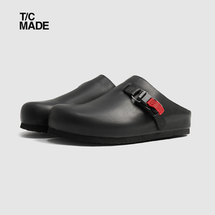 男女款 TCMADE VIBRAM厚底拖鞋 半拖 FIDLOCK磁吸扣 包头牛皮勃肯鞋