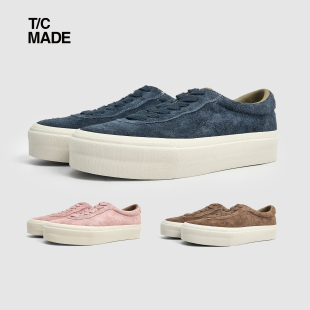 TCMADE 001P秋冬新配色翻毛牛皮帆布鞋 低帮厚底增高硫化鞋男女款