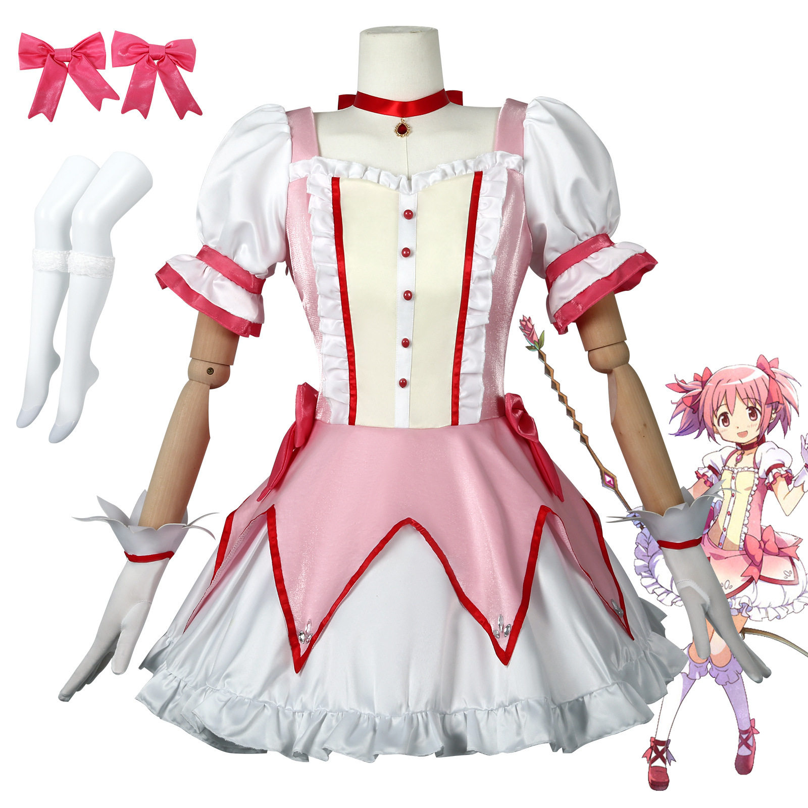 魔法少女小圆鹿目圆香COS服cosplay服装变身战斗服动漫角色扮演