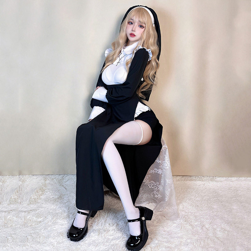 cosplay修女服性感变装护士服万圣节吸血鬼死神女仆大码紧身长袍