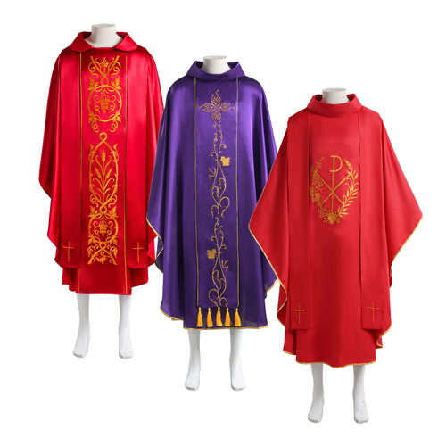 万圣节服饰cos服饰复古中世纪仿古欧洲文艺三色长袍刺绣工艺
