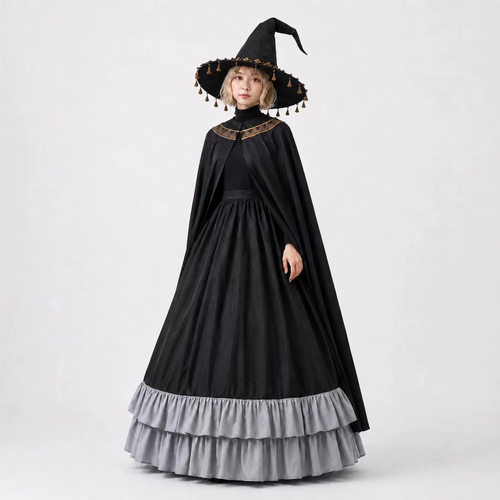 尖帽子的魔法工坊2coco可可黑色连衣裙魔法漫展cosplay角色扮演