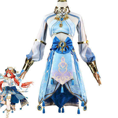 原神游戏cos服装妮露cosplay须弥舞娘蓝色服装女西域舞娘套装全套