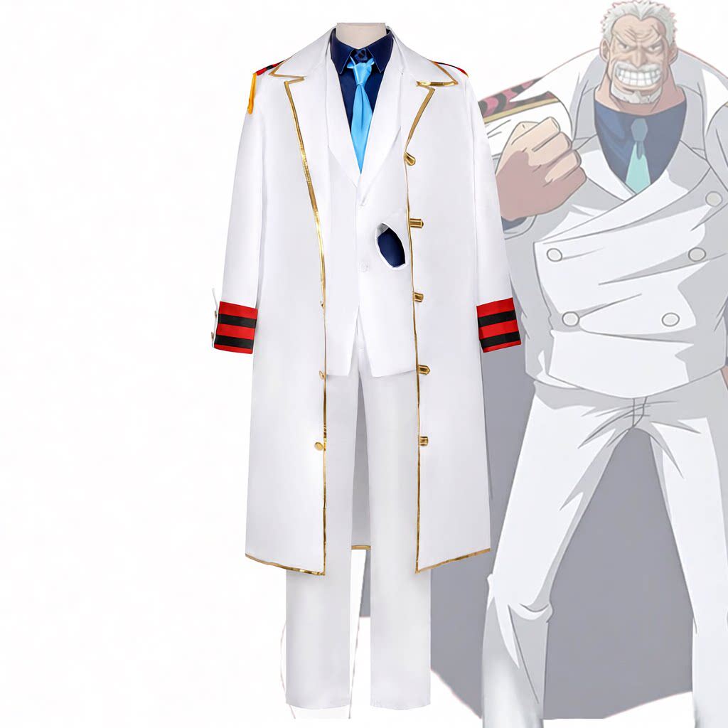 新款海贼王衣服卡普中将路飞爷爷披风全套cosplay动漫服装