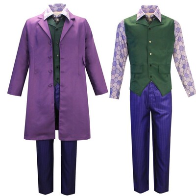 现货cos服蝙蝠侠黑暗骑士希斯莱杰小丑男衣服西服cospiay服装