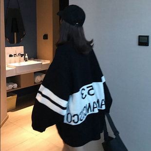 黑色加绒卫衣女2025新款冬季韩版宽松潮ins慵懒风中长春秋薄外套
