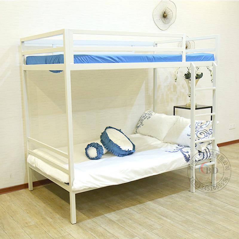 钢制双层床员工宿舍高低床双人层成人床上下铺学生铁床铁艺床加厚