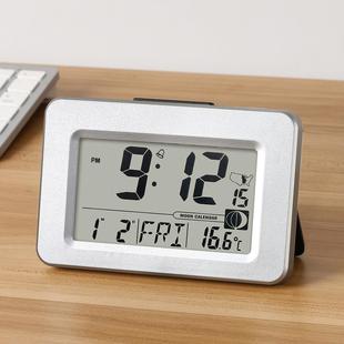 数字电波钟闹钟美国月相贪睡闹铃自动对时电子湿度计日本背光钟