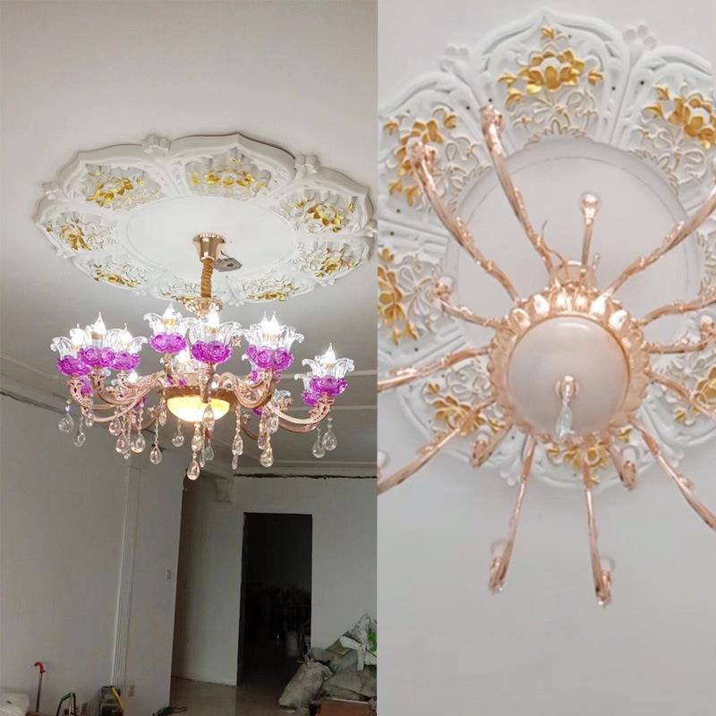 欧式灯盘灯池装饰客厅天花板吊顶造型pvc材料pu吊灯灯盘圆形