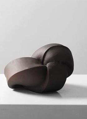 现代简约手工饰品摆件样板间酒店书房电视柜玄关桌面方管扭转摆设