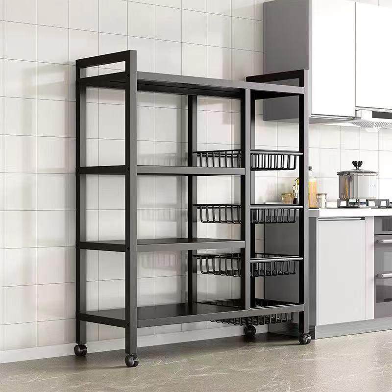 双排置物架家用厨房简约多层收纳架可移动多层落地蔬菜水果储物架,收纳整理,书桌收纳置物架,淘宝优惠券,粉丝福利购,淘宝优惠卷