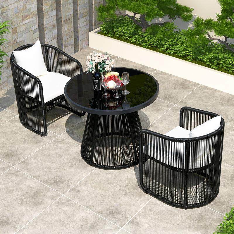 户外桌椅庭院休闲藤编藤椅组合露台花园室外茶圆桌家具防水防晒,商业/办公家具,商用藤编家具,淘宝优惠券,粉丝福利购,淘宝优惠卷