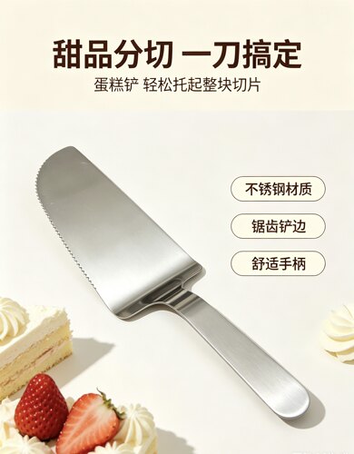 不锈钢蛋糕铲、披萨刀三角形蛋糕转移铲面包铲厨房烘焙用具