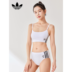 Adidas阿迪达斯女无胸垫抹胸三叶草少女背心