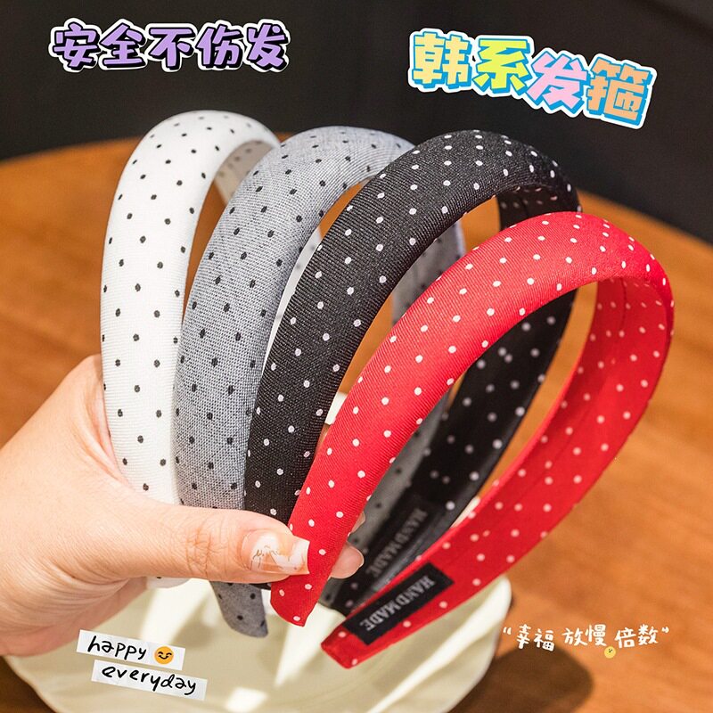 韩系甜美波点发箍宽边不勒高颅顶头箍女生气质小清新洗脸发卡235