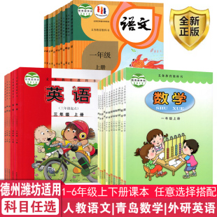 【山东德州潍坊等地适用】小学一二三四五六123456年级上下册人教版语文+青岛版六三制数学+外研版英语（三年级起点）全套教材