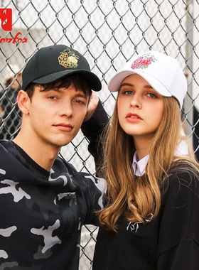 Actionfox(快乐狐狸）男女秋冬国风刺绣含羊毛可调节头围棒球帽