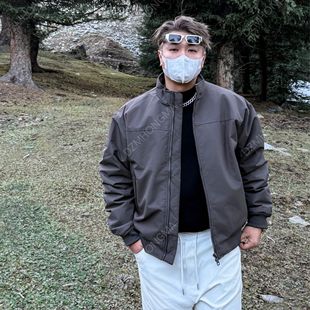 DAZHONGMA 免烫户外百搭宽松纯色美式休闲风立领哈灵顿羽绒服