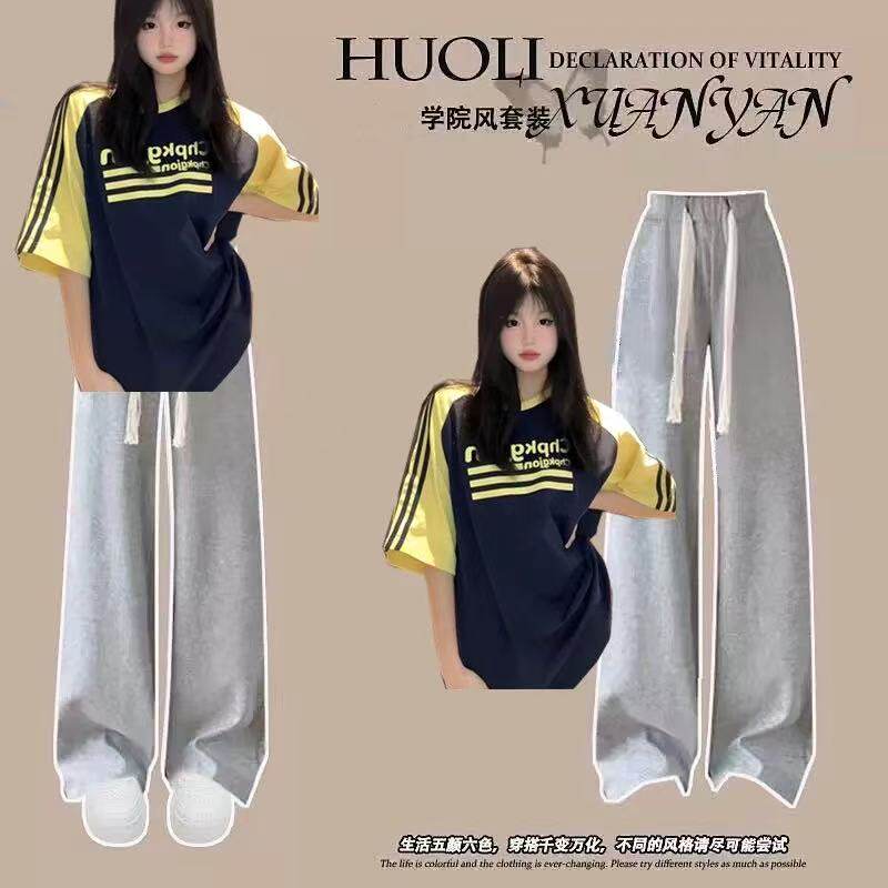 15青少年女装14初中生搭配套装2026夏季新款高中学生休闲运动穿搭