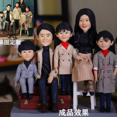 软陶人偶定制卡通泥人真人t公仔蜡像玩偶泥塑照片diy生日结婚礼物