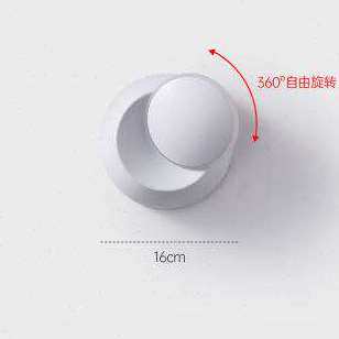 壁灯氛围灯圆形可现代简约极简壁挂头灯旋转白色卧室床灯客厅主i.