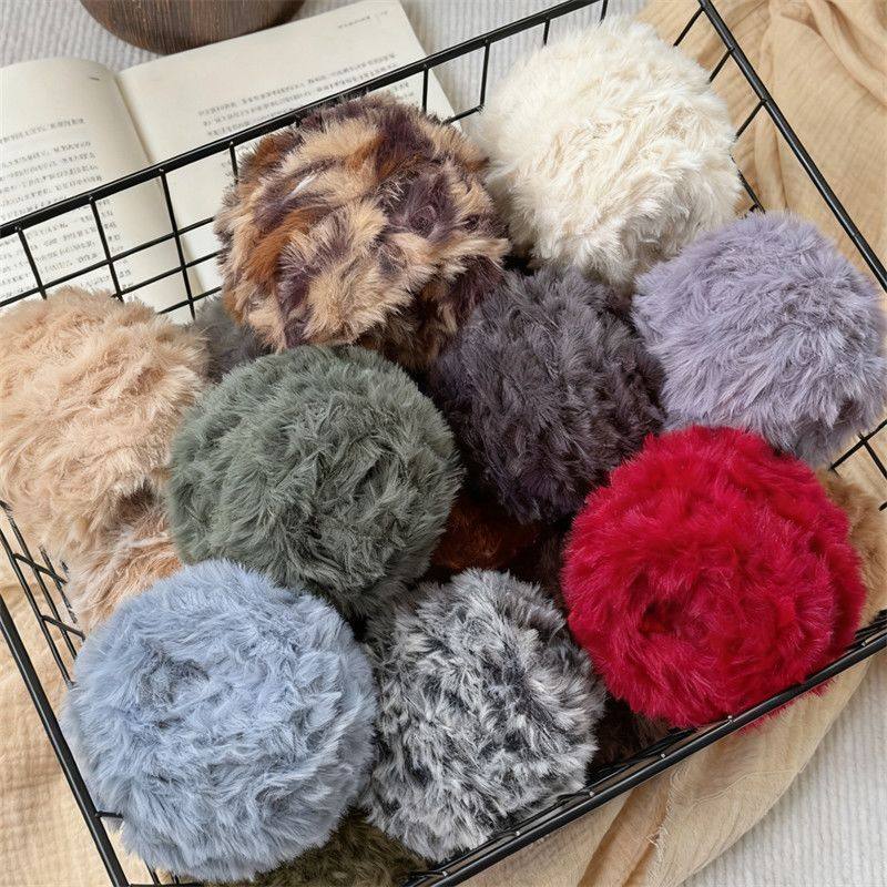 皮草线裘皮绒毛长毛水貂帽子围巾仿皮手工编织diy毛衣毛线