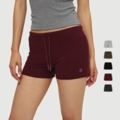 花边卷边运动短裤 女夏季 外穿热裤 oneup弹力修身 健身瑜伽超短裤