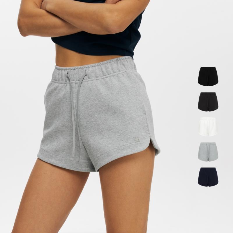 【抽绳松紧腰高腰短裤】