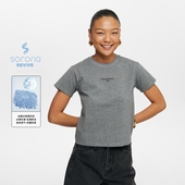 灰色修身 短款 正肩短袖 oneup美式 t恤女夏季 索罗娜凉感户外运动上衣