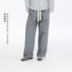 子女秋冬季 格纹长裤 直筒裤 oneup纯棉单褶松紧腰抽绳休闲裤 格子裤