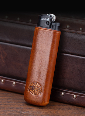 Cricket草蜢打火机皮套外壳保护套常规款植鞣牛皮送男友礼物礼盒
