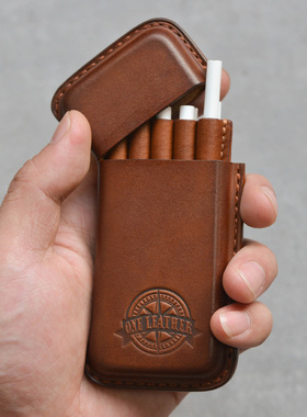 oneleather一皮 细支烟盒10支装便携超薄高档南京爱喜专用烟盒子