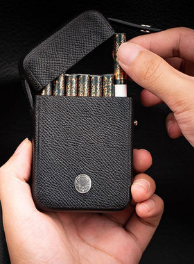 一皮oneleather 20支装烟盒男士专用便携真皮烟草盒可装散烟