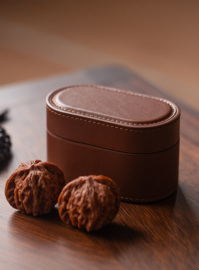 one leather/一皮核桃收纳盒高端随身密封文玩核桃盒
