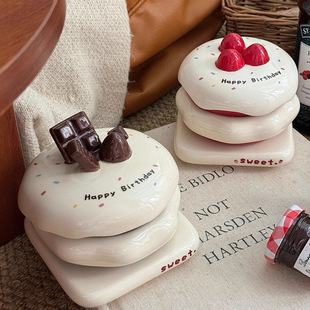 可爱蛋糕调味碟创意草莓巧克力酱料碟小菜碟家用调料醋碟酱油碟