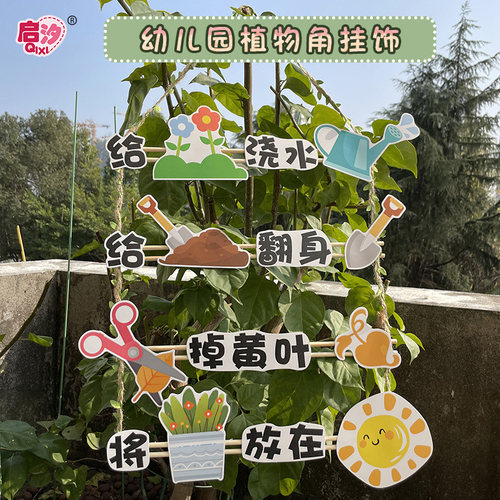 启汐幼儿园春天装饰布置植物角