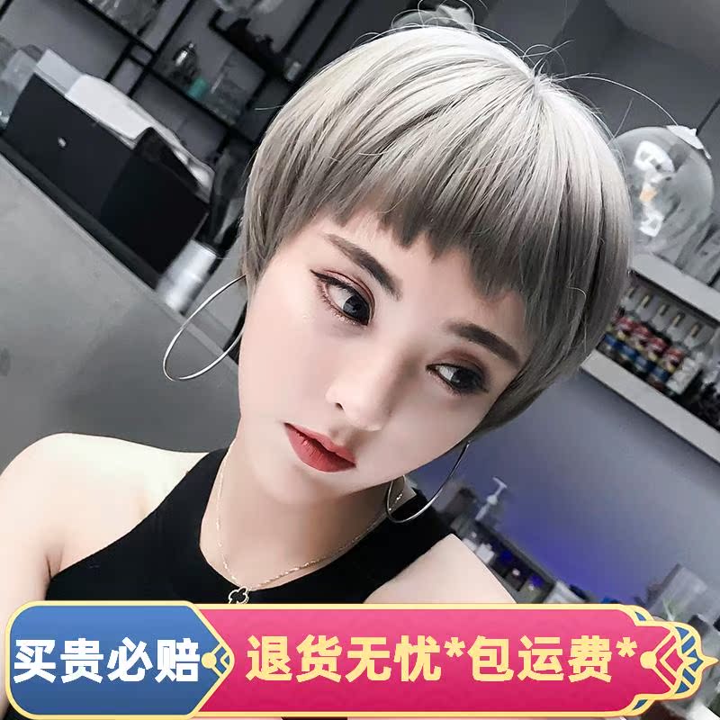 新款假发女短发Bobo头蓬松自然网红逼真狗啃刘海圆脸假发套