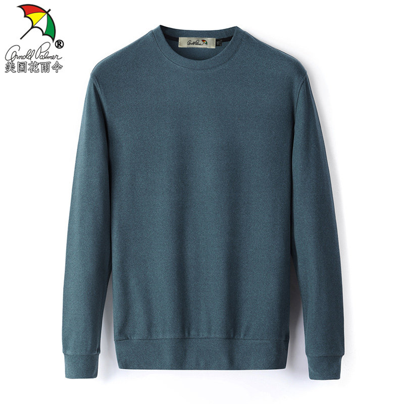 花雨伞男装旗舰店春秋圆领t恤纯色打底卫衣白色内搭长袖多色可选