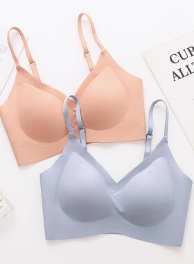 高质量无痕内衣女小胸聚拢红色本命年文胸无钢圈调整型运动文胸罩