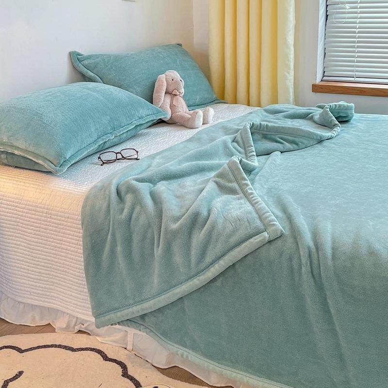 纯色牛奶绒毛毯午睡毯冬季床单三件套珊瑚绒毯子双面绒礼品毯,床上用品,休闲毯/毛毯/绒毯,淘宝优惠券,粉丝福利购,淘宝优惠卷