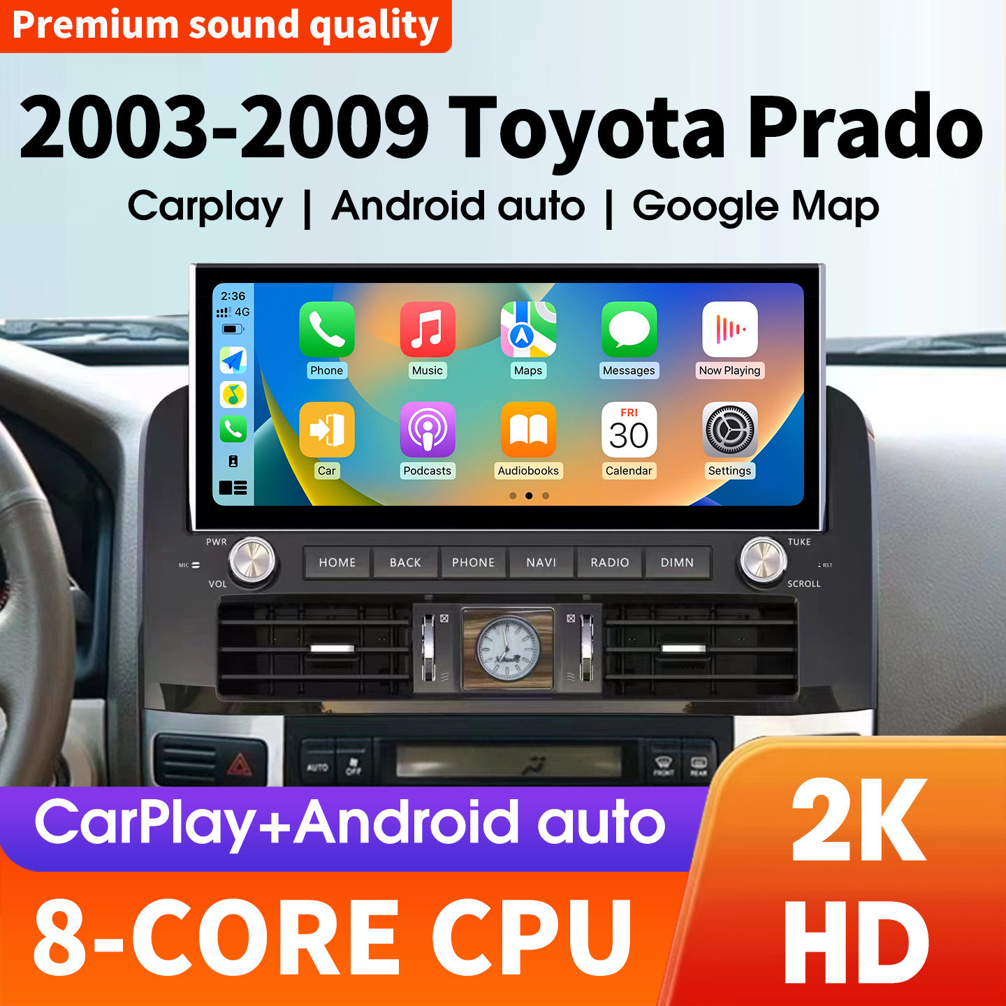 03-09ToyotaPrado中控大屏导航