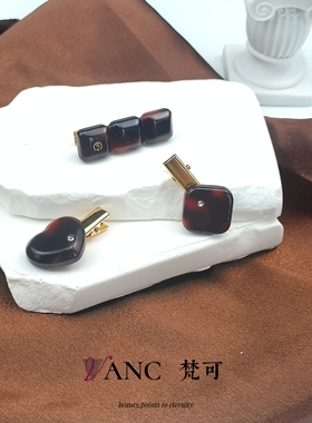 丹麦同款巧克力边夹  梵可设计感高质爱心方块刘海夹鸭嘴夹别发夹